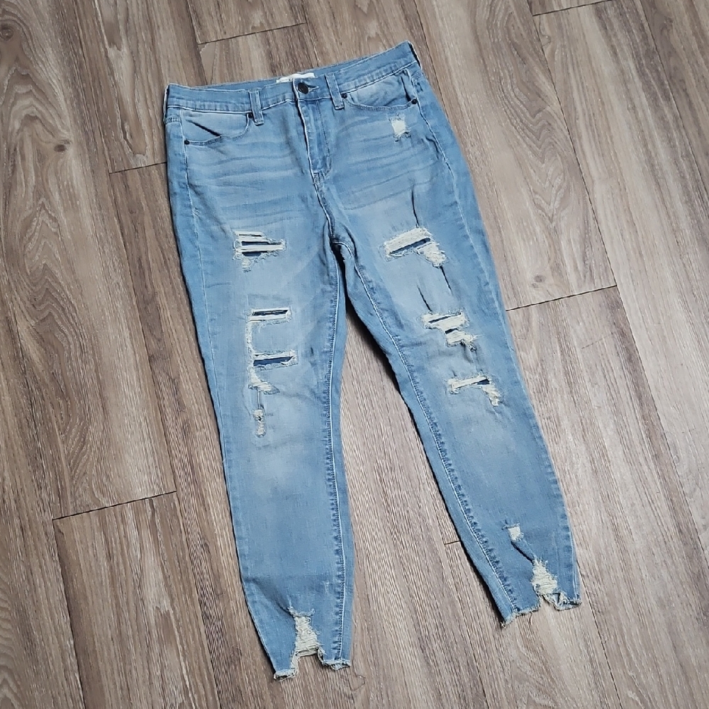 Mudd FLX Stretch Denim High-Rise Ankle Distressed Jegging Junior 11S